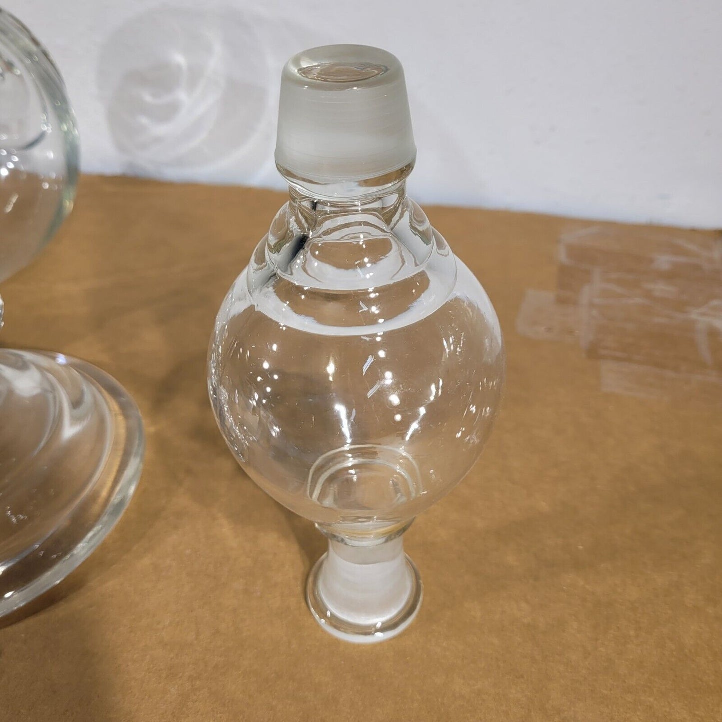 Double Decanter 4 Pieces Clear Glass Stacking Apothecary Laboratory Glassware