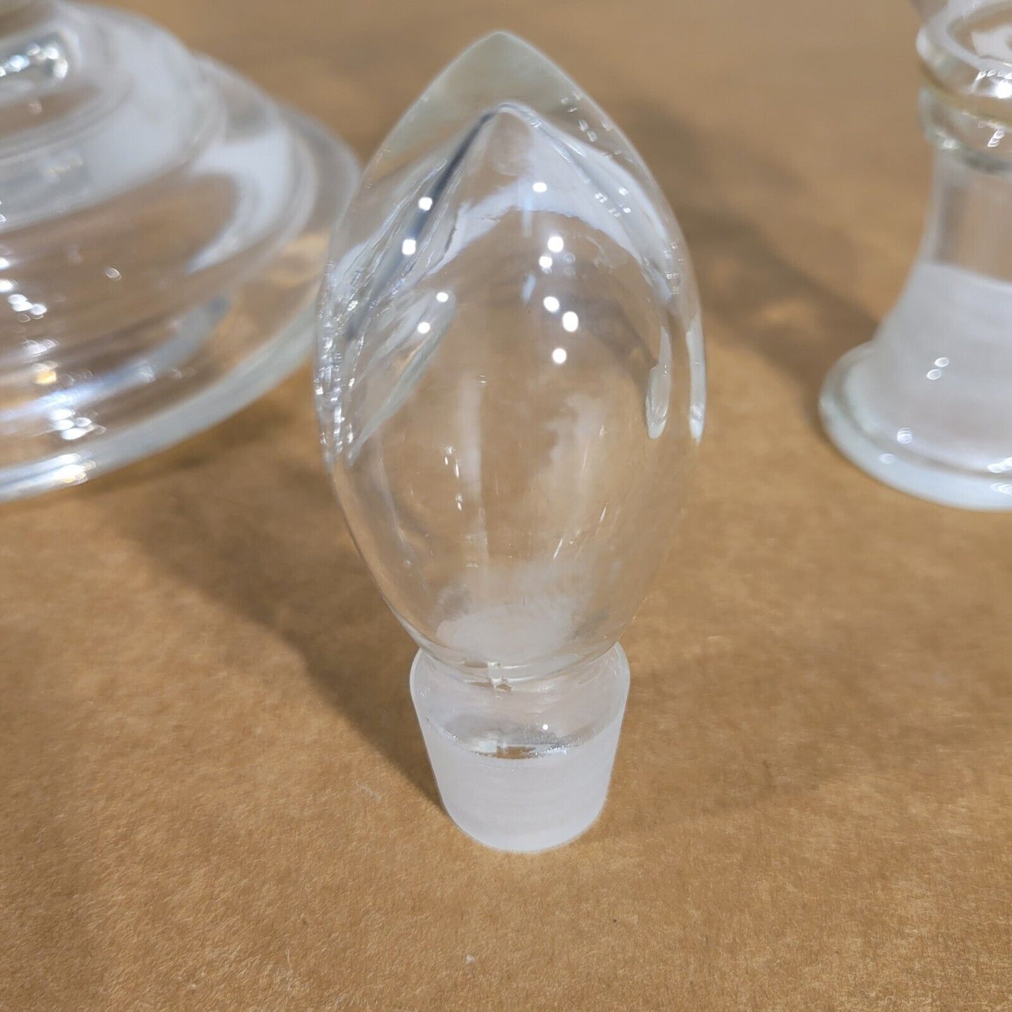 Double Decanter 4 Pieces Clear Glass Stacking Apothecary Laboratory Glassware