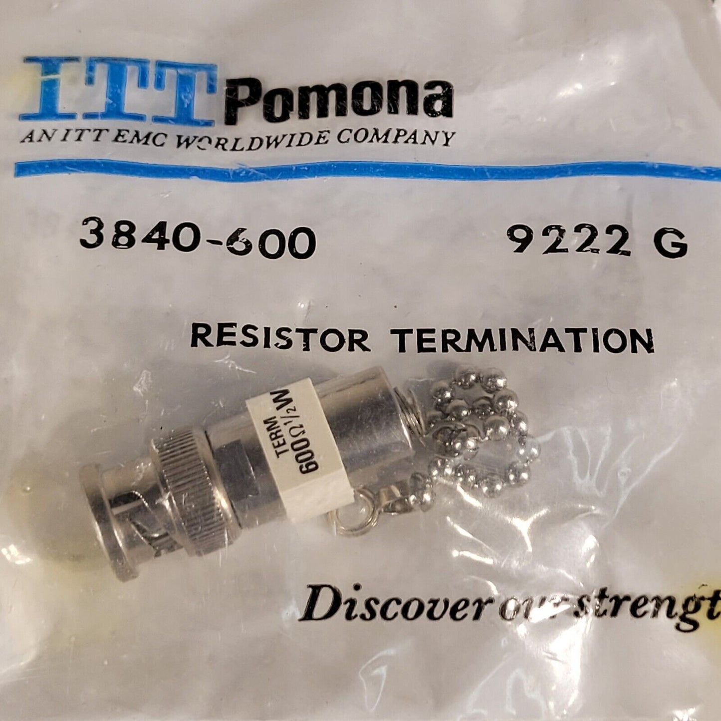 ITT Pomona 3840-600 9222G RF BNC Resistor Termination 600ohm 1/2W