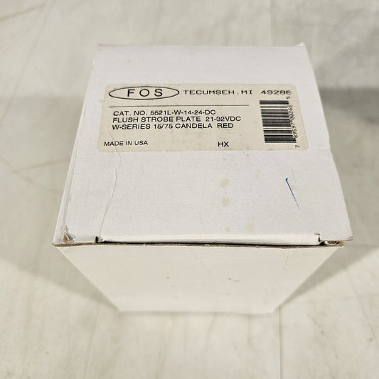 Faraday FOS 5521L-W-14-24-DC Flush Strobe Plate 15/75 Candela Red Fire Alarm