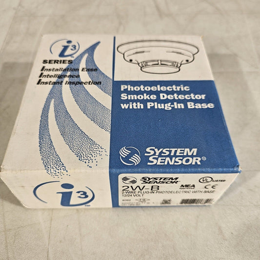 System Sensor 2W-B 2-wire Plug-in Photoelectric w/ Base 12/24V Smoke Detector i3