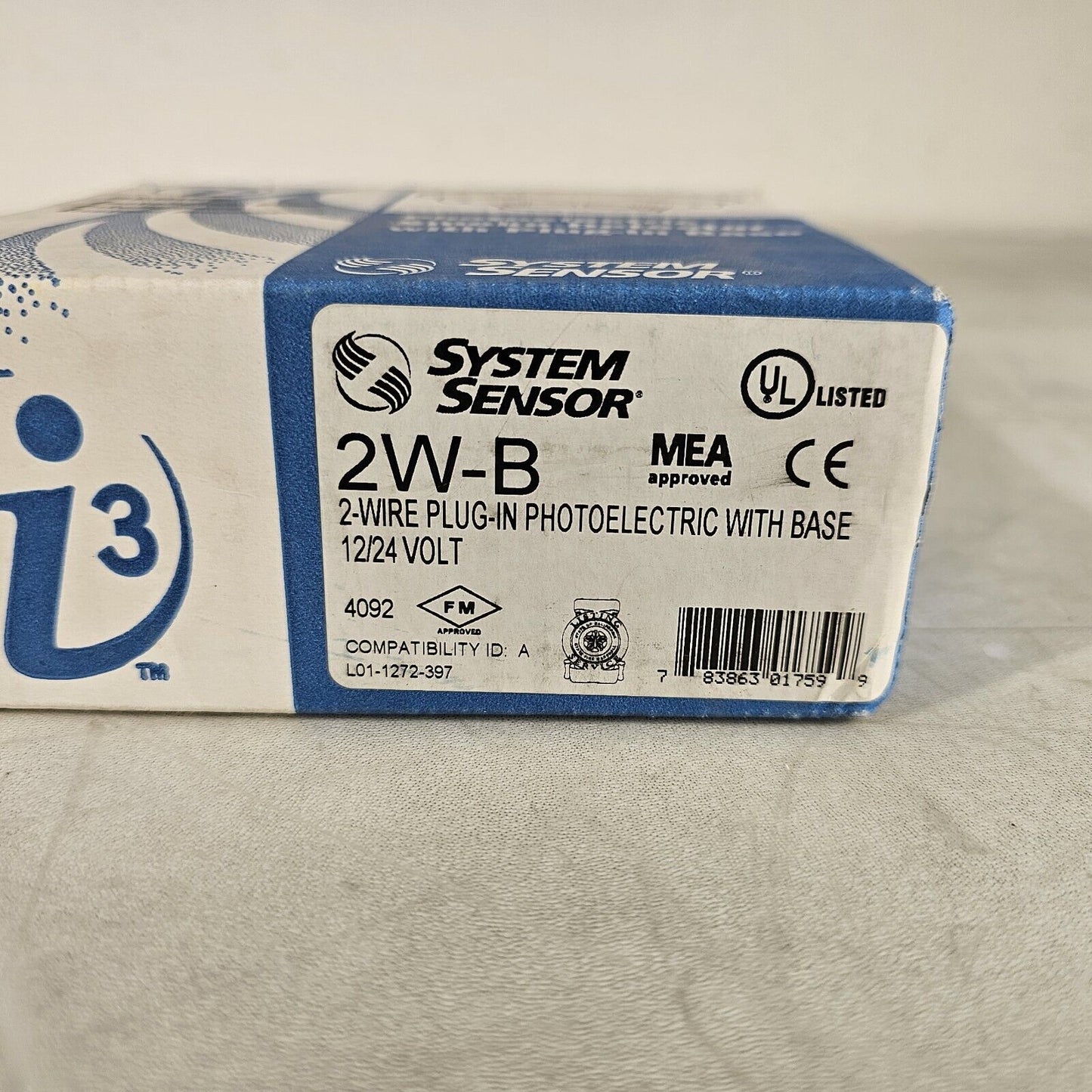 System Sensor 2W-B 2-wire Plug-in Photoelectric w/ Base 12/24V Smoke Detector i3