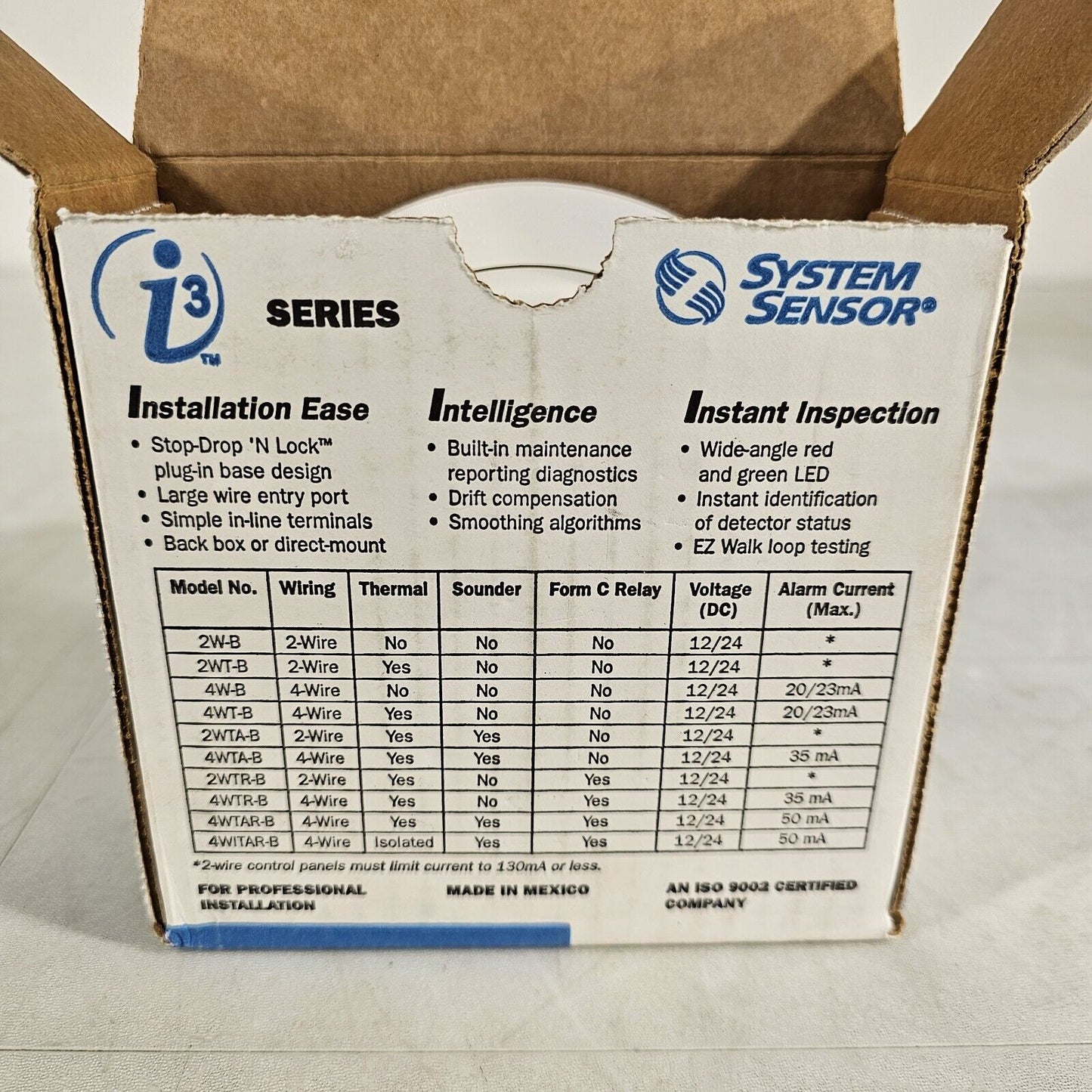 System Sensor 2W-B 2-wire Plug-in Photoelectric w/ Base 12/24V Smoke Detector i3
