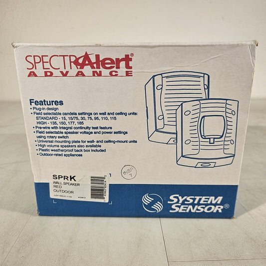 System Sensor SpectrAlert SPRK Speaker w/ Wall Mount Outdoor Red Honeywell Alarm