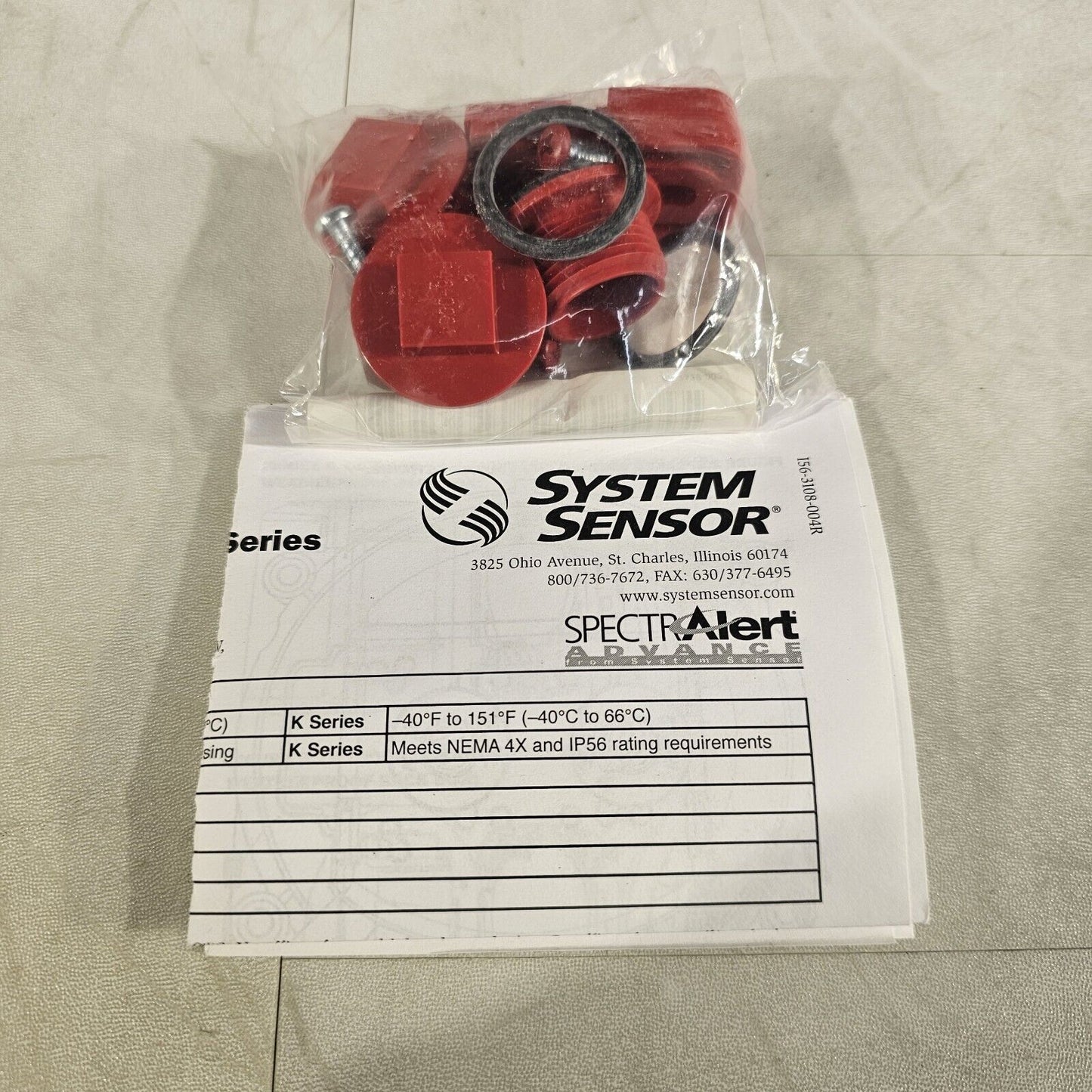 System Sensor SpectrAlert SPRK Speaker w/ Wall Mount Outdoor Red Honeywell Alarm
