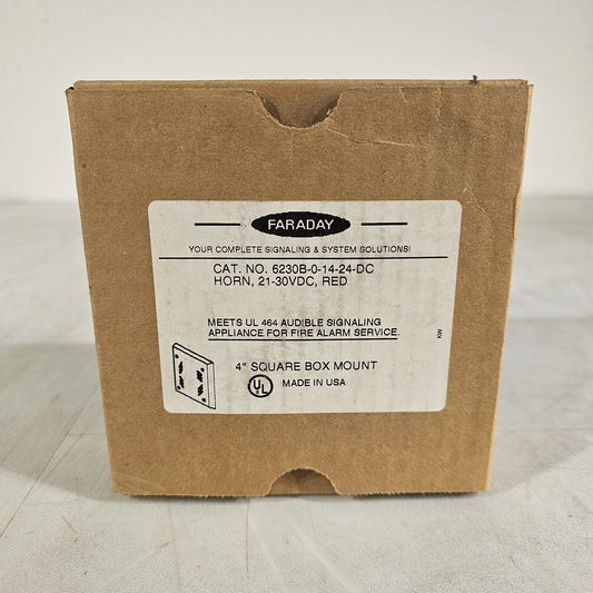 FOS Faraday 6230B-0-14-24-DC Horn 21-30VDC Red Fire Alarm Signal 6230