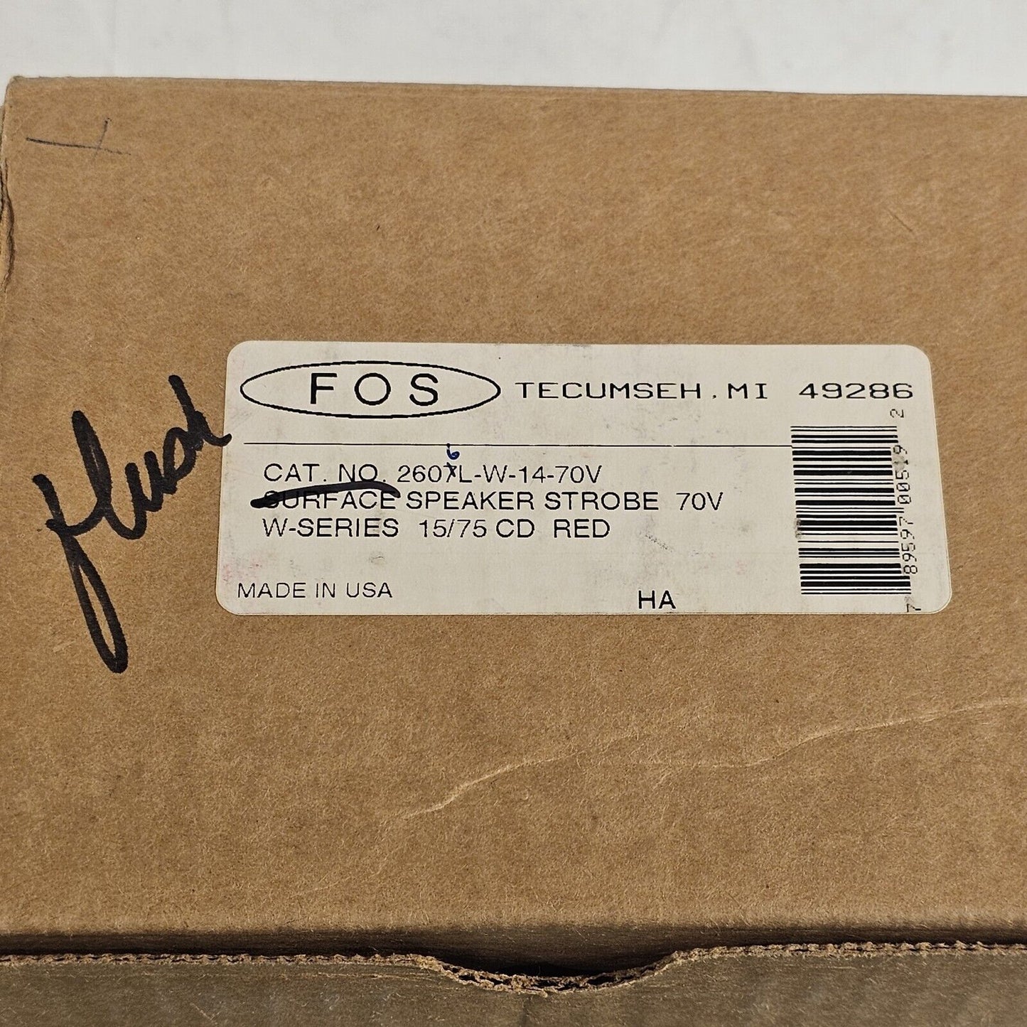 Faraday FOS 2606L-W-14-25V Flush Speaker Strobe Candela Red Fire Alarm NOS
