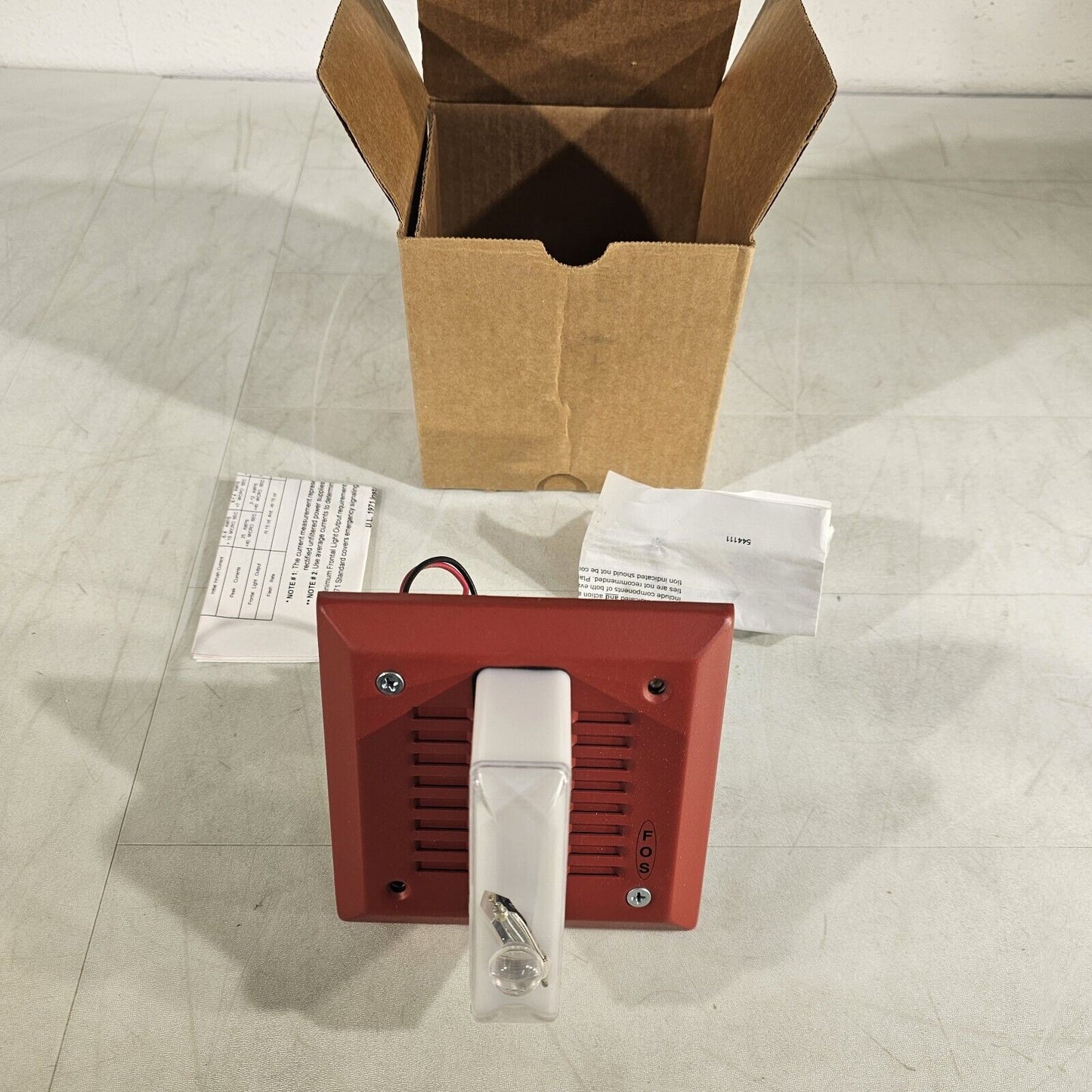 Faraday FOS 2606L-W-14-25V Flush Speaker Strobe Candela Red Fire Alarm NOS