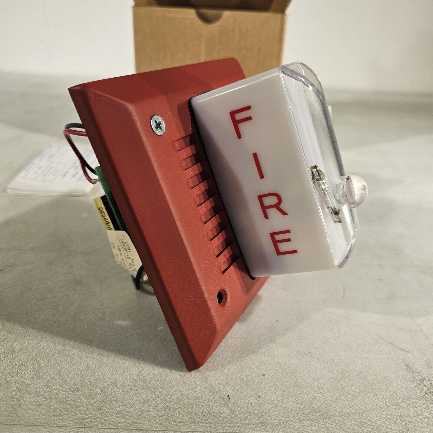 Faraday FOS 2606L-W-14-25V Flush Speaker Strobe Candela Red Fire Alarm NOS
