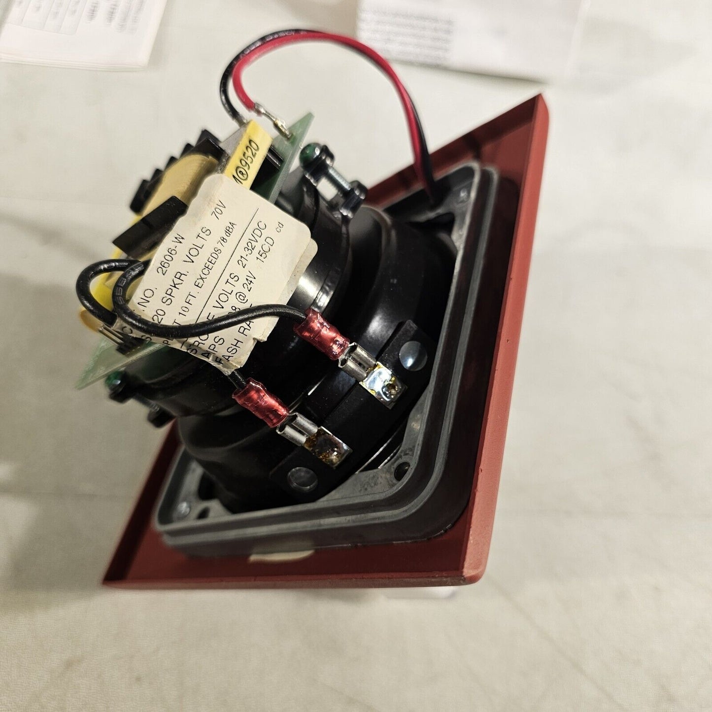 Faraday FOS 2606L-W-14-25V Flush Speaker Strobe Candela Red Fire Alarm NOS