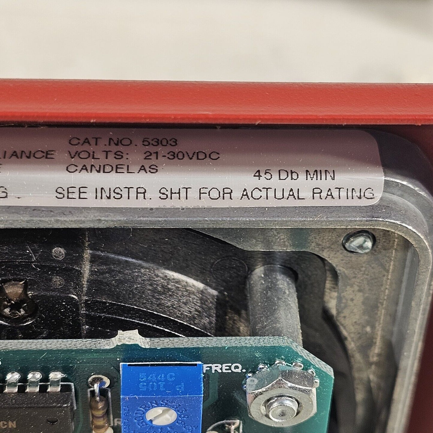 Faraday FOS 5303L-0-14-24-DC Flush Chime Red 21-30VDC Fire Alarm 5303