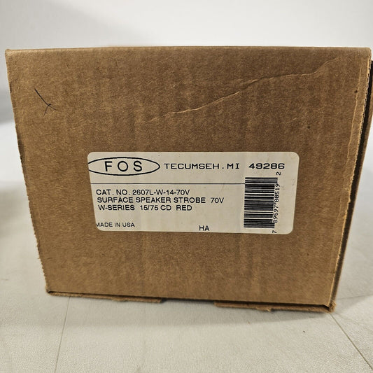 Faraday FOS 2607L-W-14-70V Flush Speaker Strobe Candela Red Fire Alarm NOS 2607