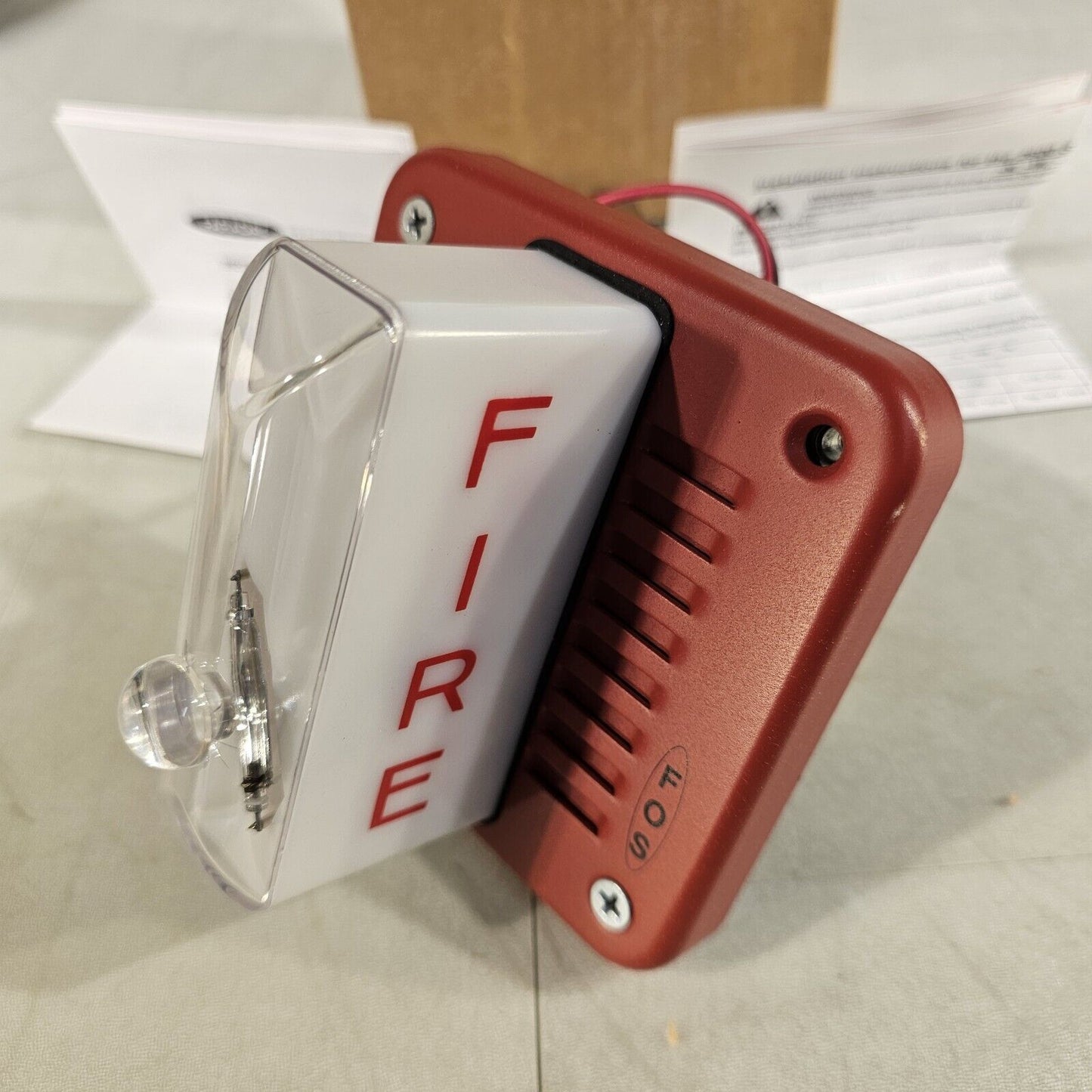 Faraday FOS 2607L-W-14-70V Flush Speaker Strobe Candela Red Fire Alarm NOS 2607