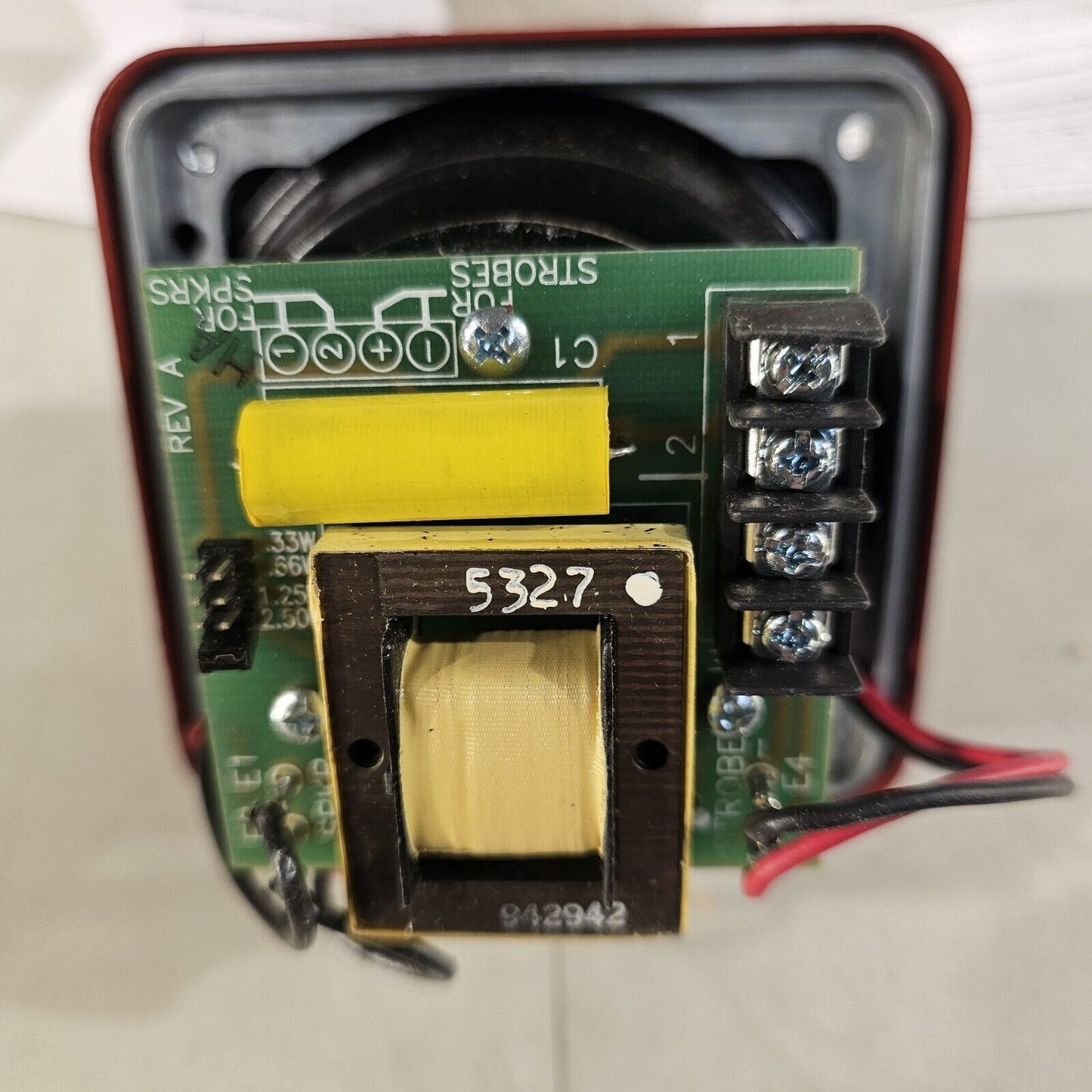 Faraday FOS 2607L-W-14-70V Flush Speaker Strobe Candela Red Fire Alarm NOS 2607