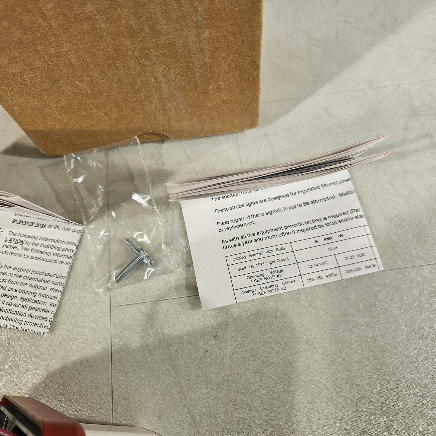 Faraday FOS 2607L-W-14-70V Flush Speaker Strobe Candela Red Fire Alarm NOS 2607