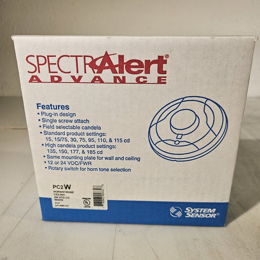 System Sensor PC2W Fire Alarm Horn Strobe Ceiling 2W STD CD White Honeywell