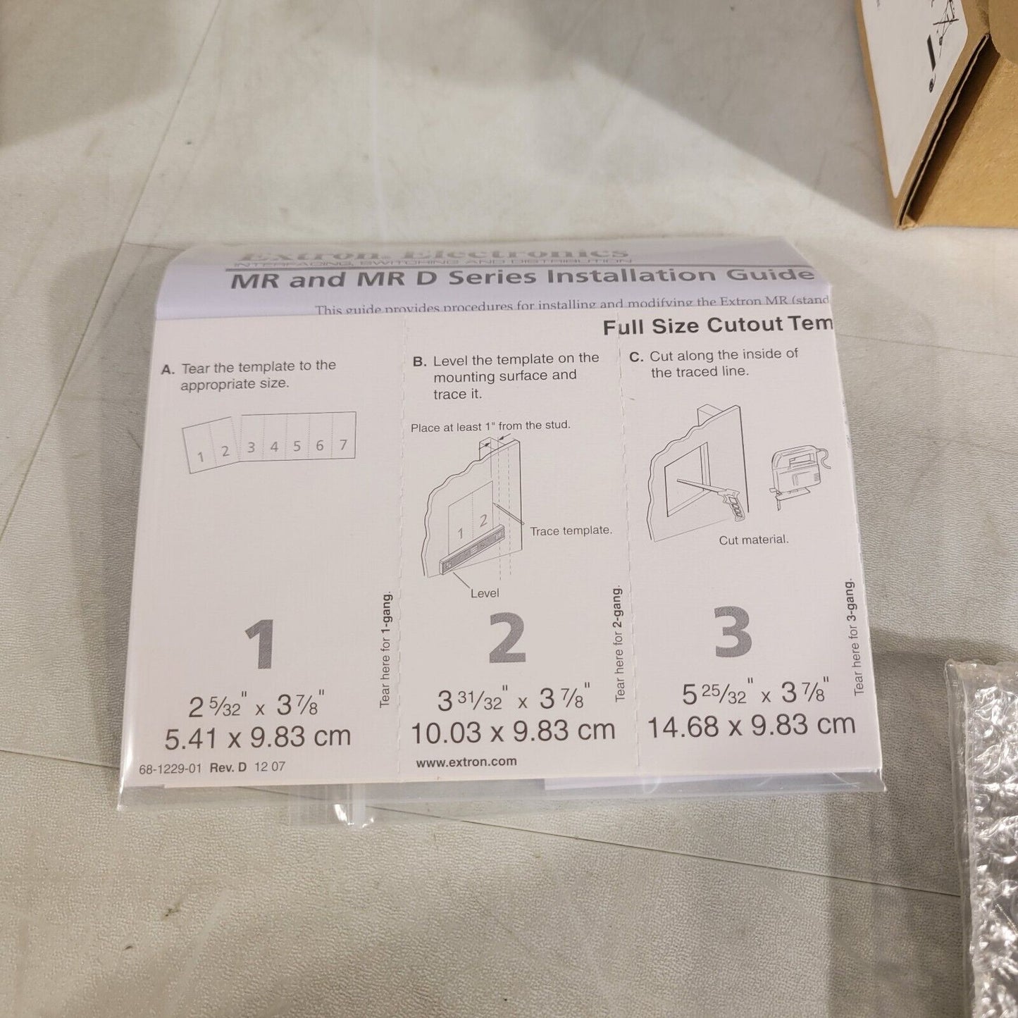 Extron CPM101 One-Gang AV Connectivity Mounting Frame 60-583-11