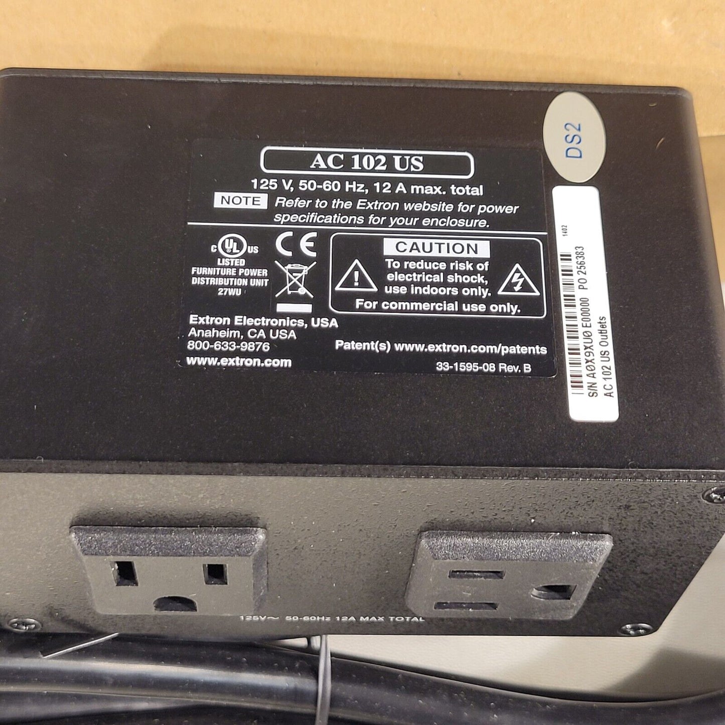 Extron 60-1385-01 Electronics AC 102 US Outlets Powe Module