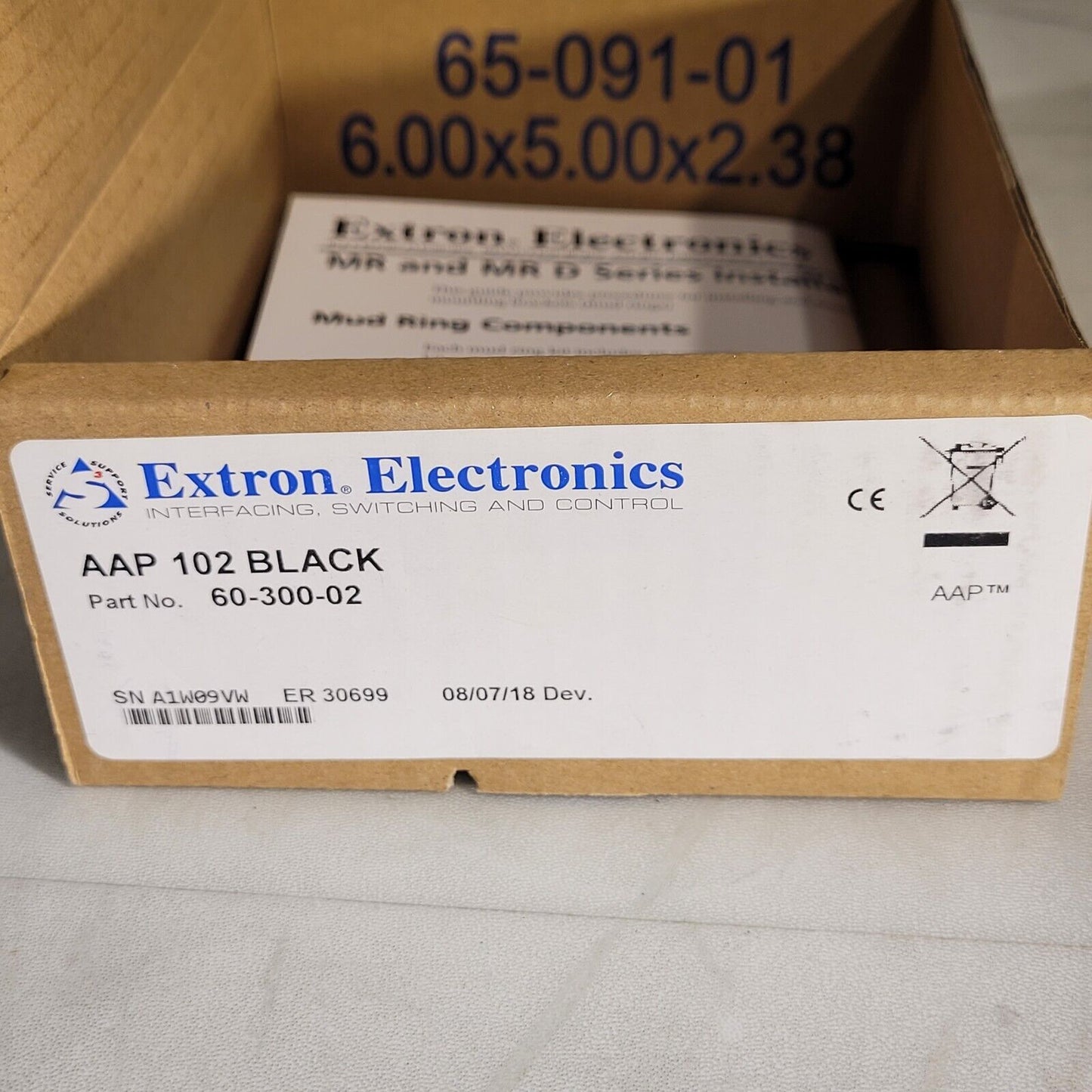 Extron Electronics AAP 102 Black Two-Gang AAP Mounting Frame 60-300-02