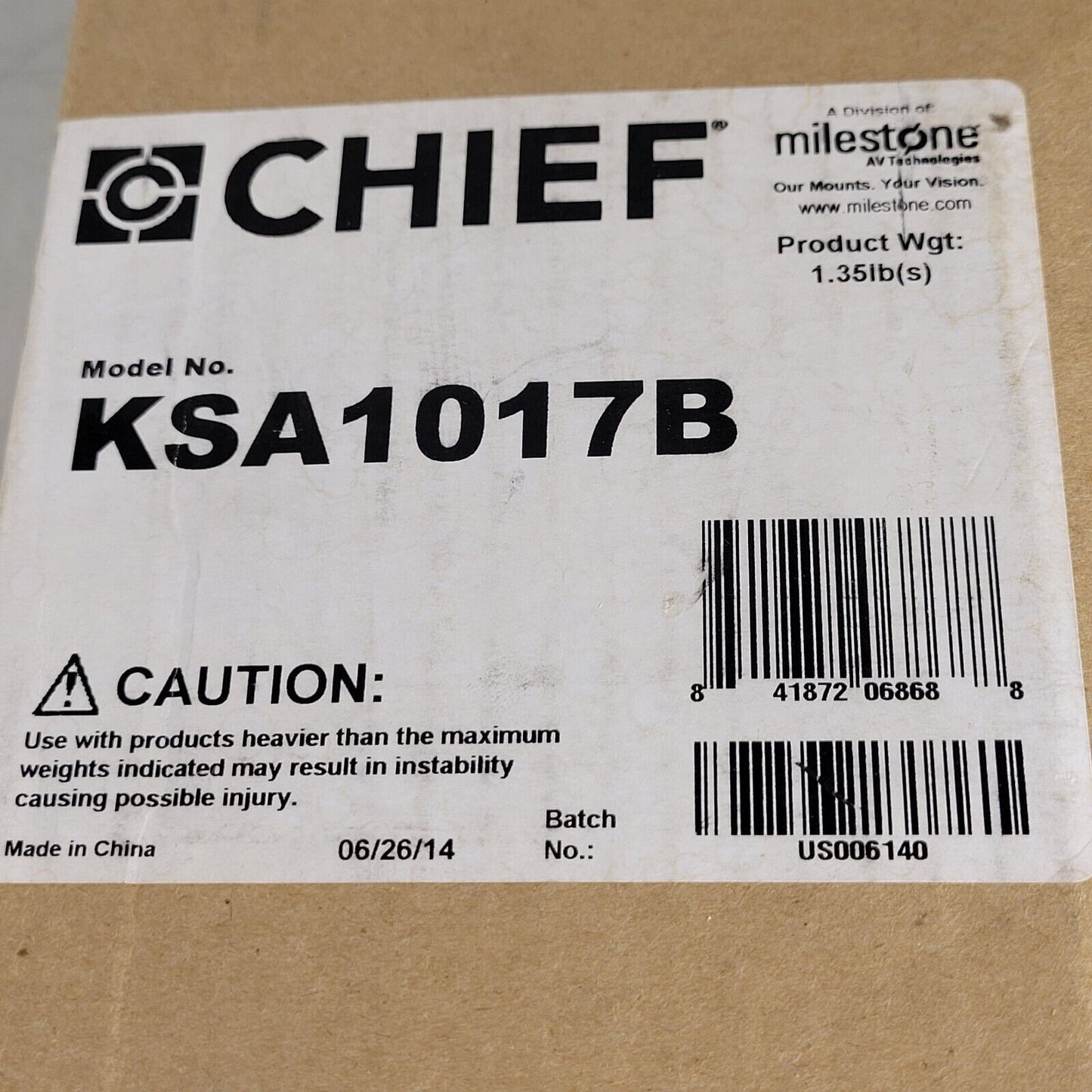 Chief KSA1017B Quick Release Bracket For Small Flat Panels Black