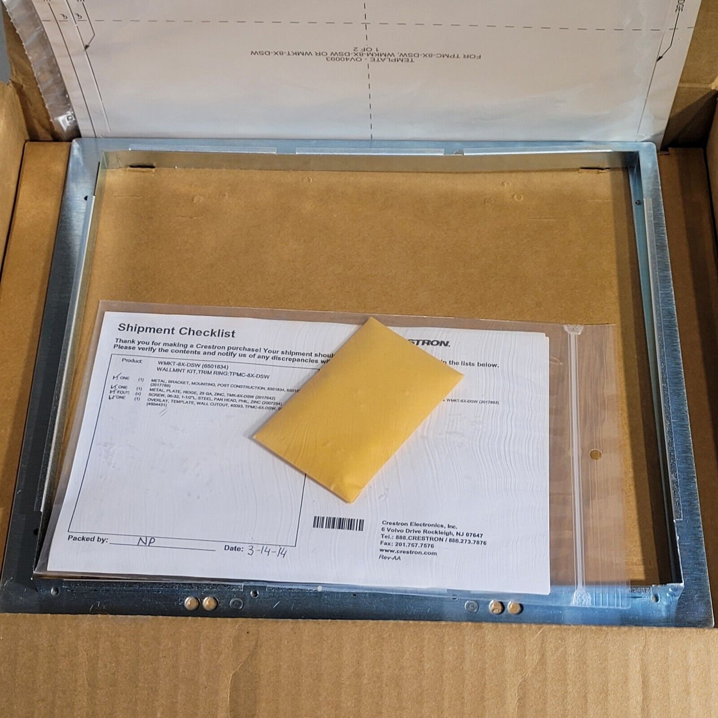 Crestron WMKT-8X-DSW Post-Construction Wall Mounting Kit w/Trim Ring