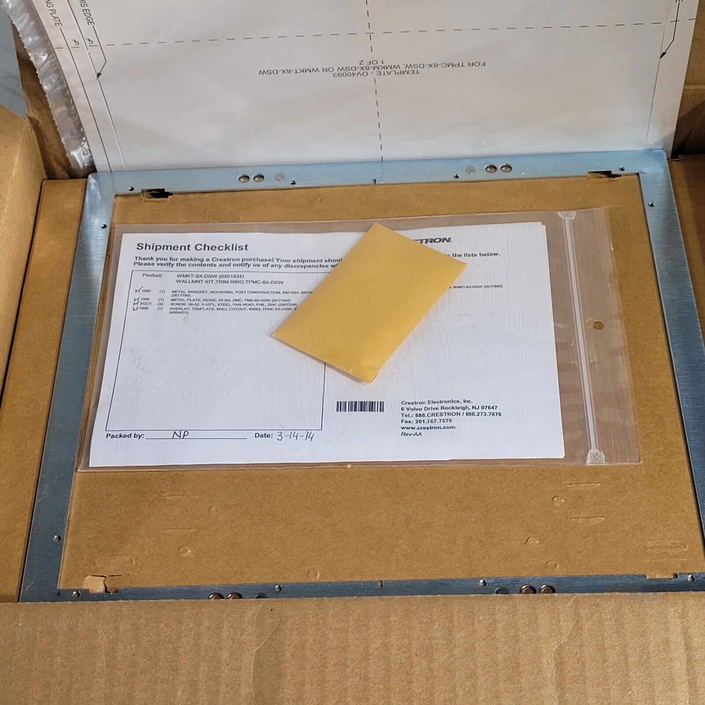 Crestron WMKT-8X-DSW Post-Construction Wall Mounting Kit w/Trim Ring