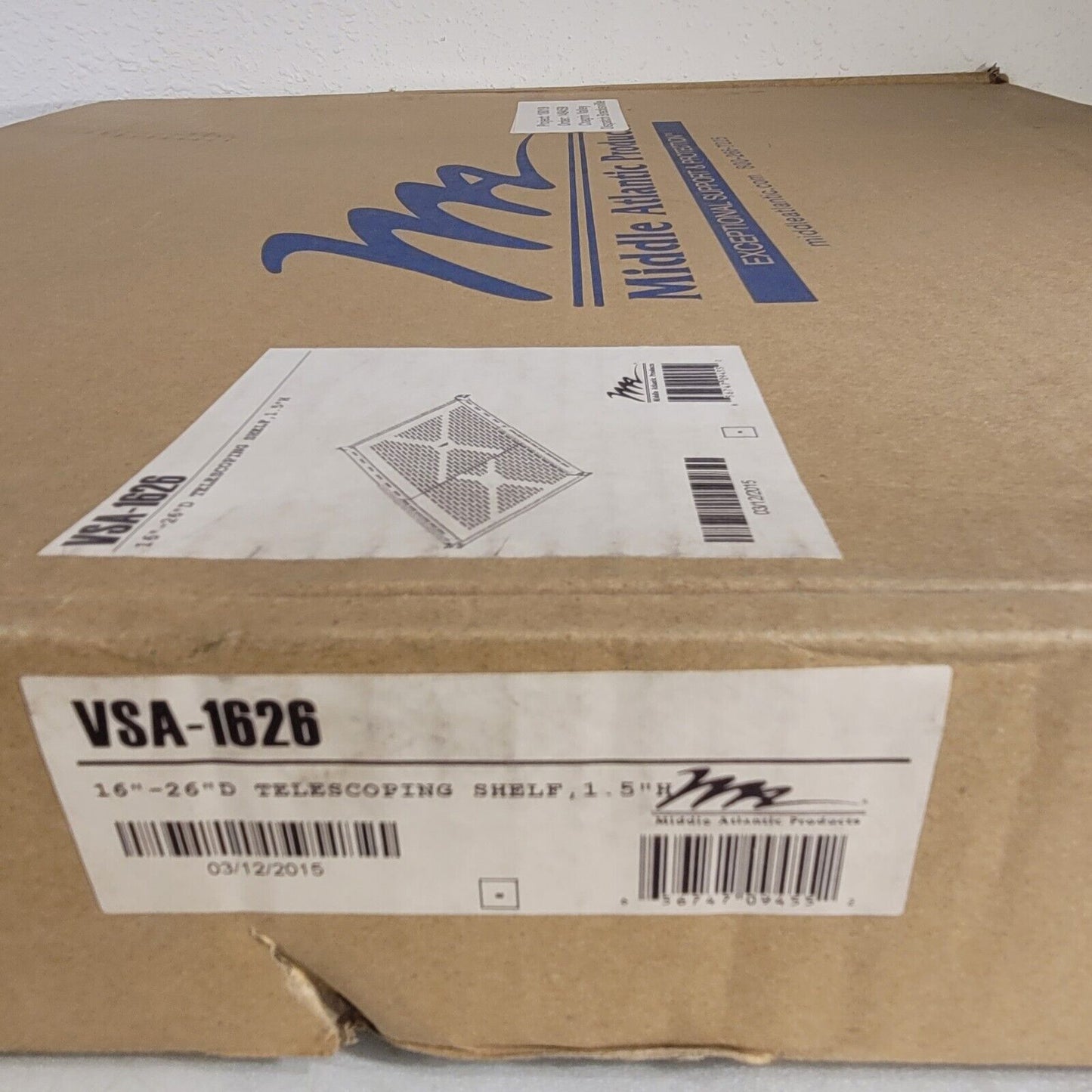 Middle Atlantic VSA-1626 Heavet Duty Adjustable Rackshelf 16 to 26" Telescoping