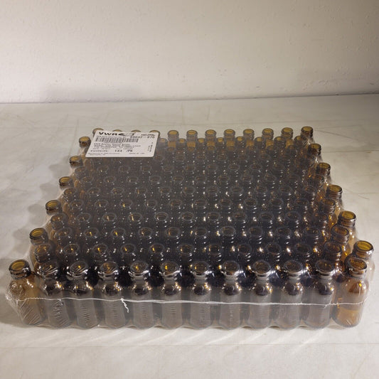 Pack Of 144 VWR 89042-870 1oz Boston Round Bottle Amber Glass 1 Dram