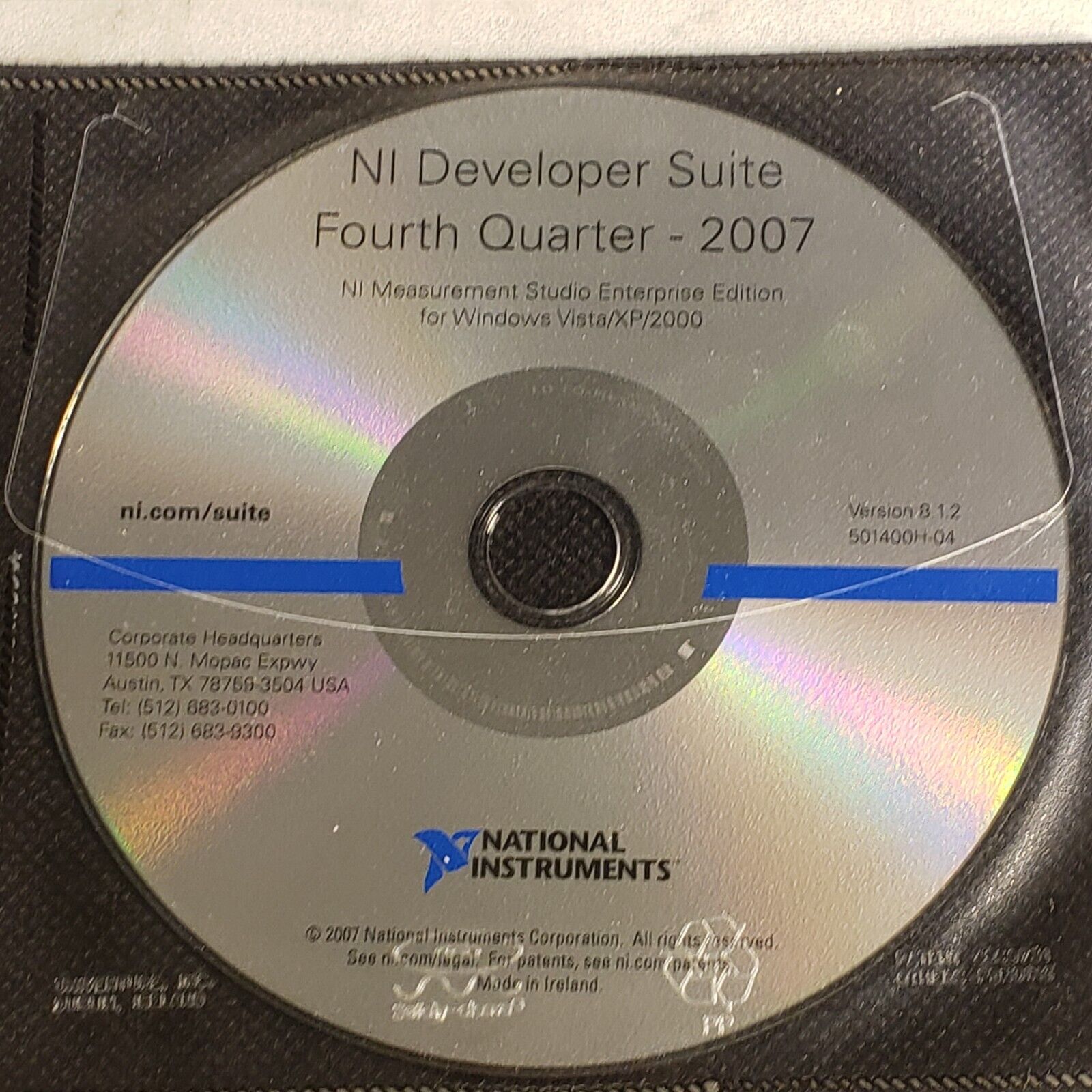 NI Developer Suite Fourth Quarter 2007 8.1.2 Measurement Studio Enterp ...