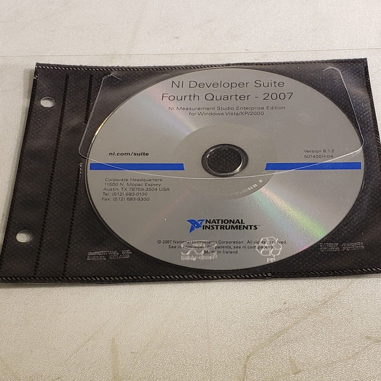 NI Developer Suite Fourth Quarter 2007 8.1.2 Measurement Studio Enterprise