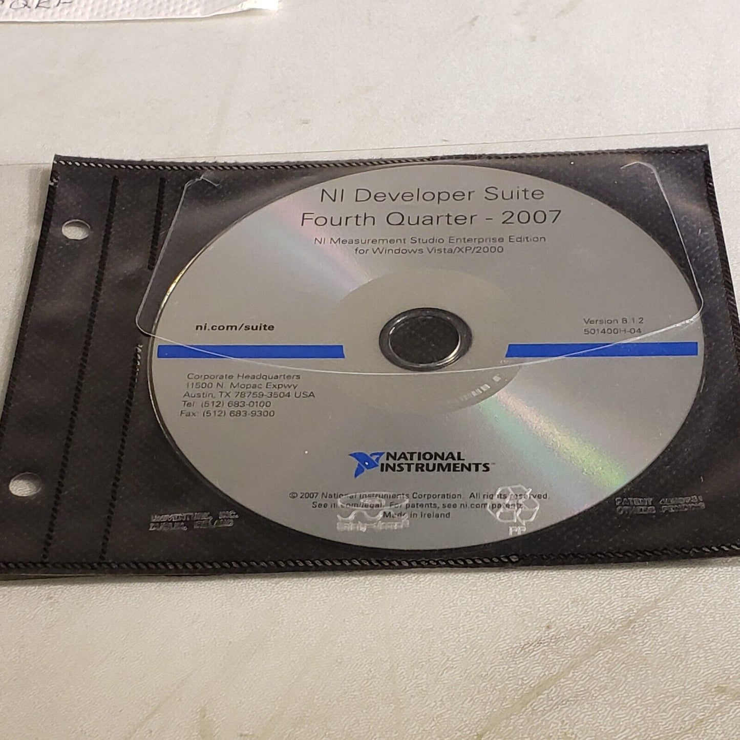 NI Developer Suite Fourth Quarter 2007 8.1.2 Measurement Studio Enterprise