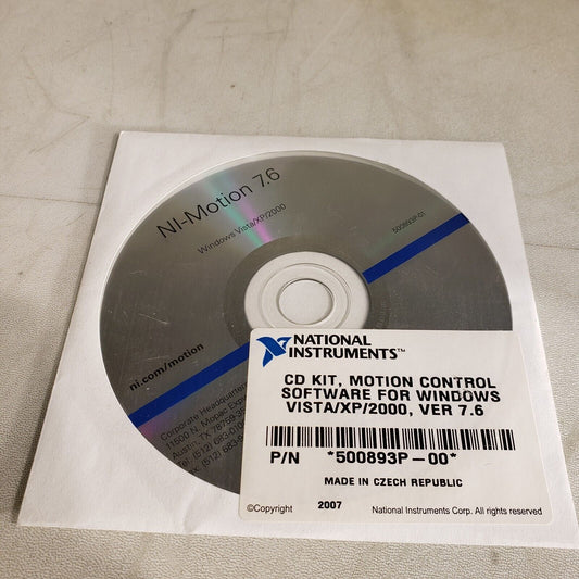 National Instruments 500893P-00 Motion Control Software Ver 7.6