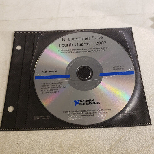 NI 501490H-05 Developer Suite Fourth Quarter 2007 Measurement Studio Enterprise
