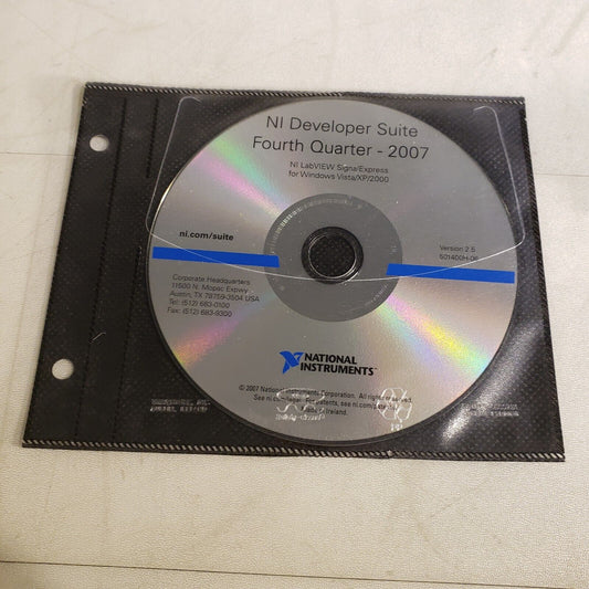NI 501400H-06 Developer Suite Fourth Quarter 2007 LabVIEW SignalExpress 2.5 DVD