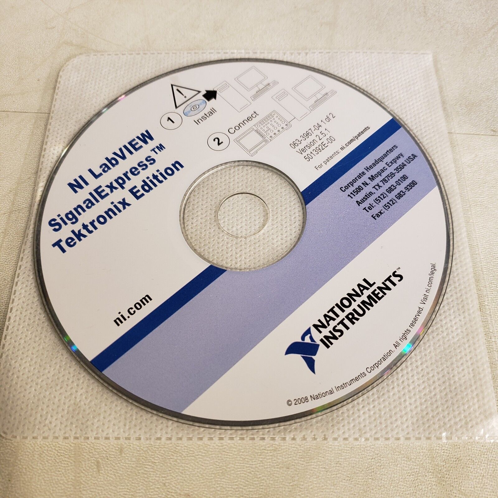 NI 501392E-00 LabVIEW SignalExpress Tektronix Edition Version 2.5.1 1 ...