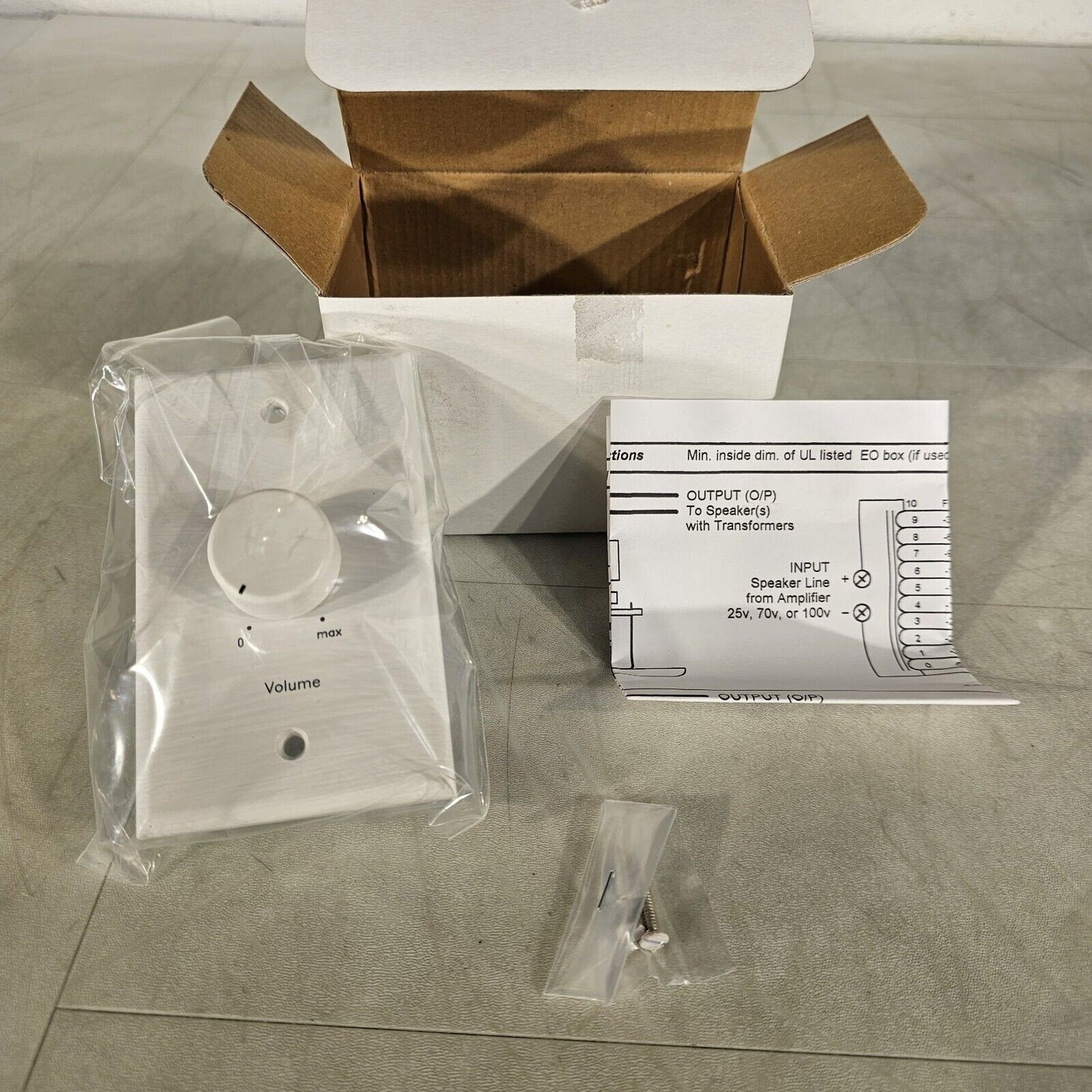 Lowell Gang Speaker Volume Knob Attenuator with White Wall Plate 25LVC SW 25W
