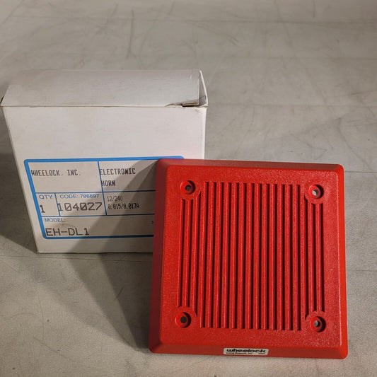 Wheelock EH-DL1 Electronic Horn 104027 Red Fire Alarm Audible Signal Eaton 12/24