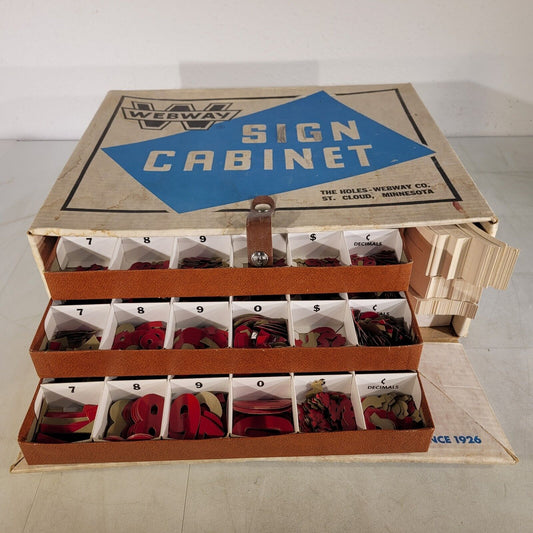 Webway Sign Cabinet Vintage Sign Making Kit 3 Sizes Or Letters / Numbers
