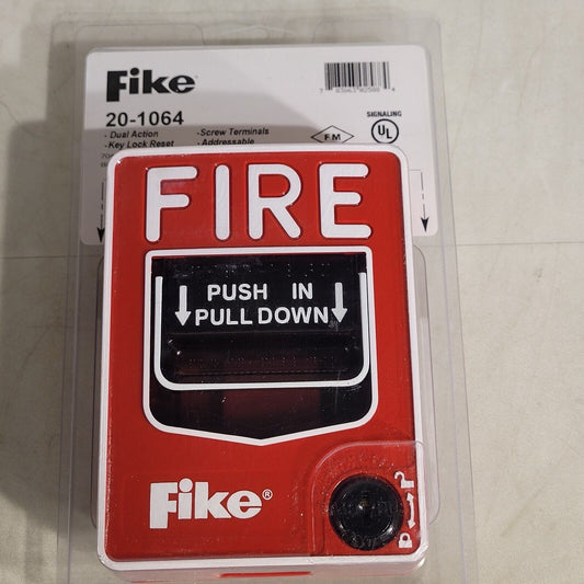 Fike 20-1064 Fire Manual Pull Station Dual Acction Adressable Key Lock Reset
