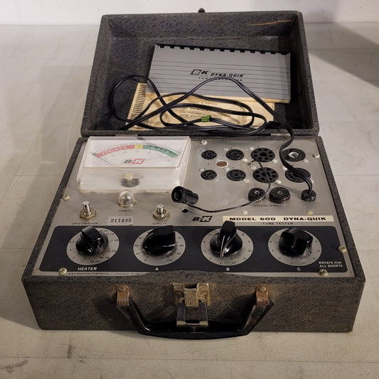 Vintage B&K Dyna Quik 600 Vacuum Tube Tester With Tube Selector Book