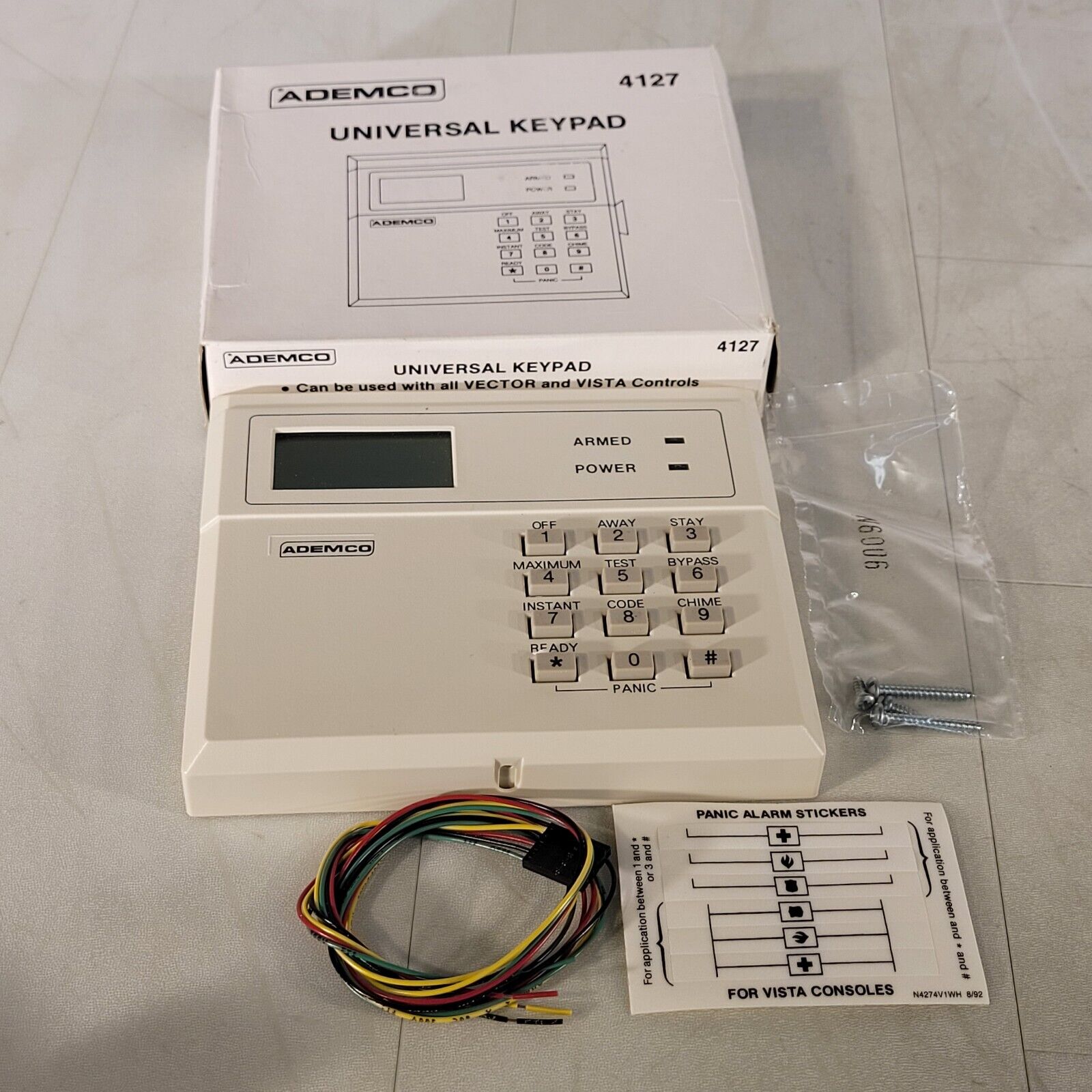Ademco 4127 Console Security Alarm Device Universal Keypad For Victor ...