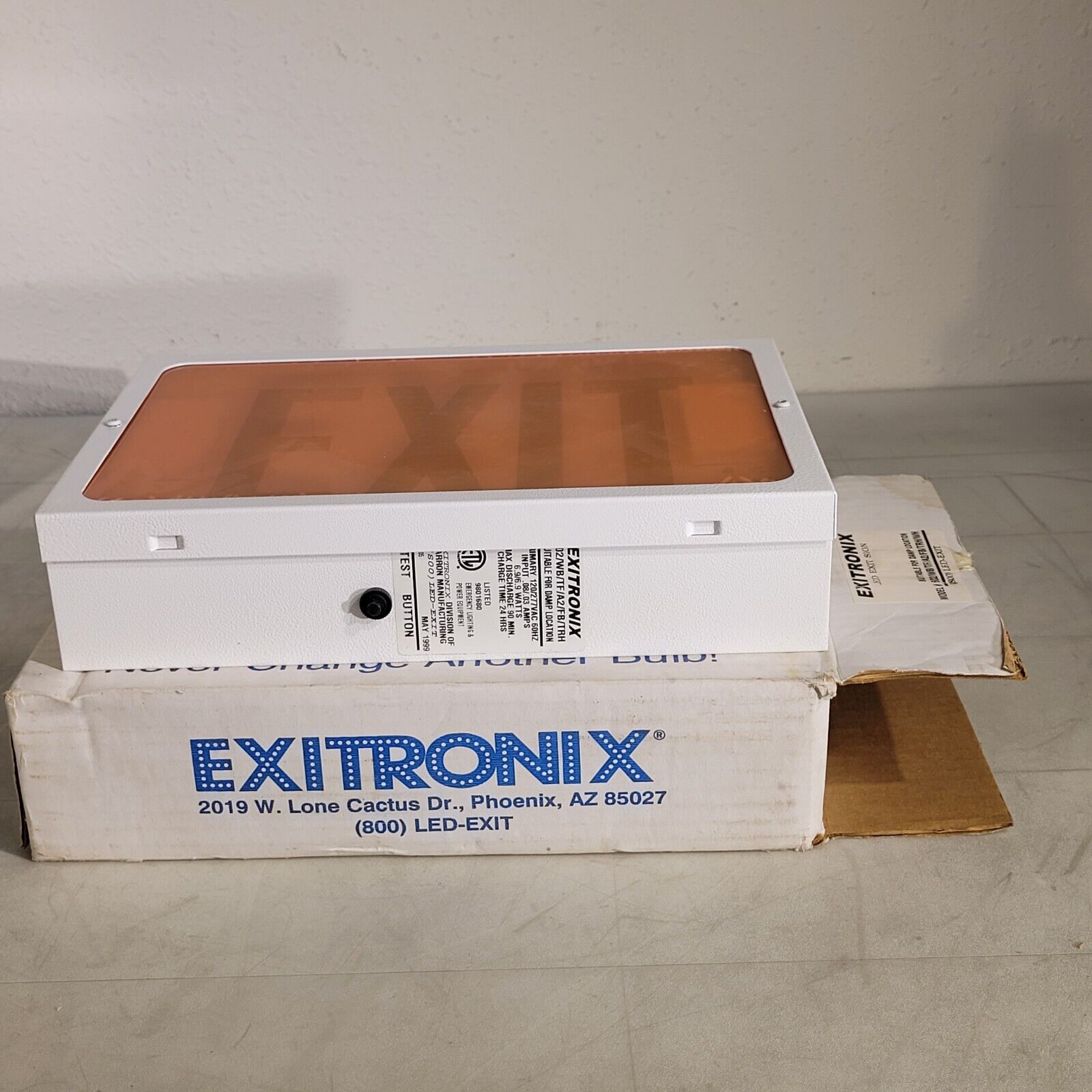 Exitronix 602/WB/TF/A2/FB/TRH/WH LED Exit Sign Suitable For Damp Locat ...