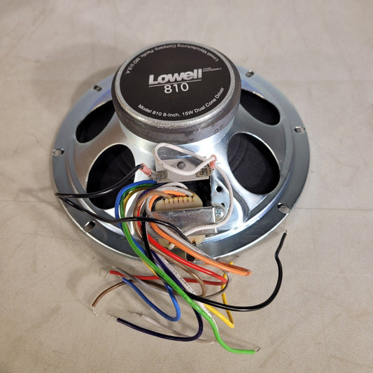 Lowell 810-T72 Speaker Assembly 8" 15W Dual Cone Driver w/ Transformer
