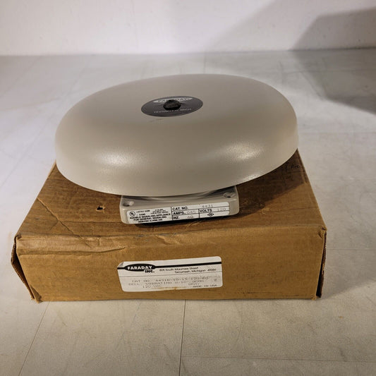 Vintage FOS Faraday 4431B-10-15-120-60 Bell Vibrating w/ 10" Gong 45 dB Min Gray