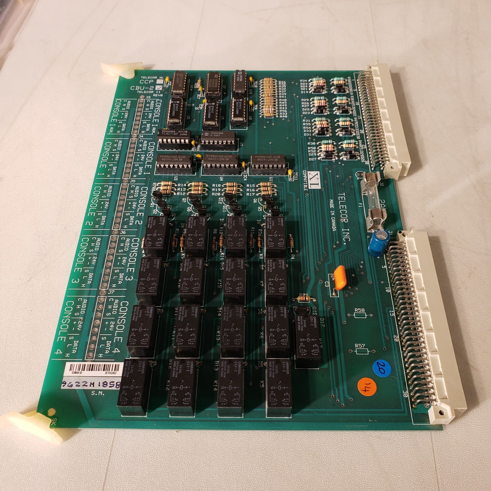 Telecor II CBU-2 Rev 8 Plug In Module Console Relay Control Board – Lab ...