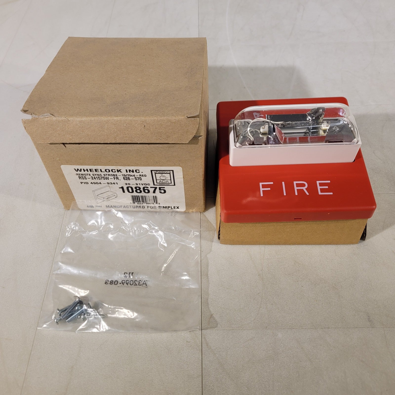 Wheelock Rss Outdoor Wheelock 108675 RSS-241575W-FR Fire Alarm Strobe Remote Sync Red – Lab ...