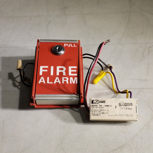 FCI MS-6 Fire Alarm Pull Station Box with FCI AMM-2 Monitor Module
