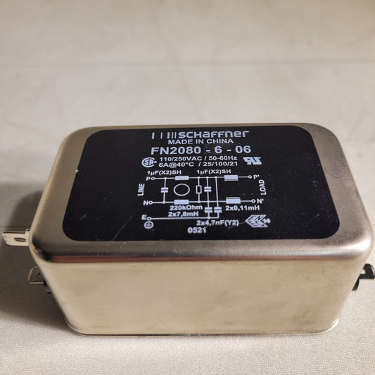 Schaffner FN2080-6-06 Multi-Stage High Performance AC/DC EMI Line Filter, 6 A
