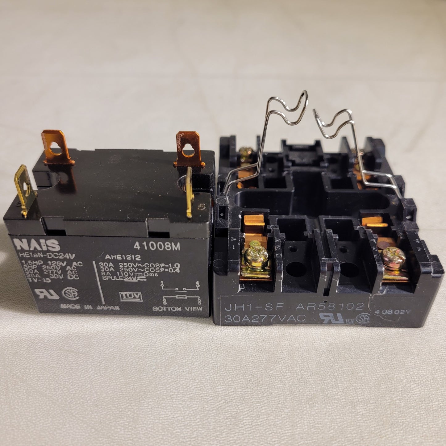 Nais HE1aN-DC24V Relay JH1-SF AR58102 Rail Mount 30A 277VAC/30VDC