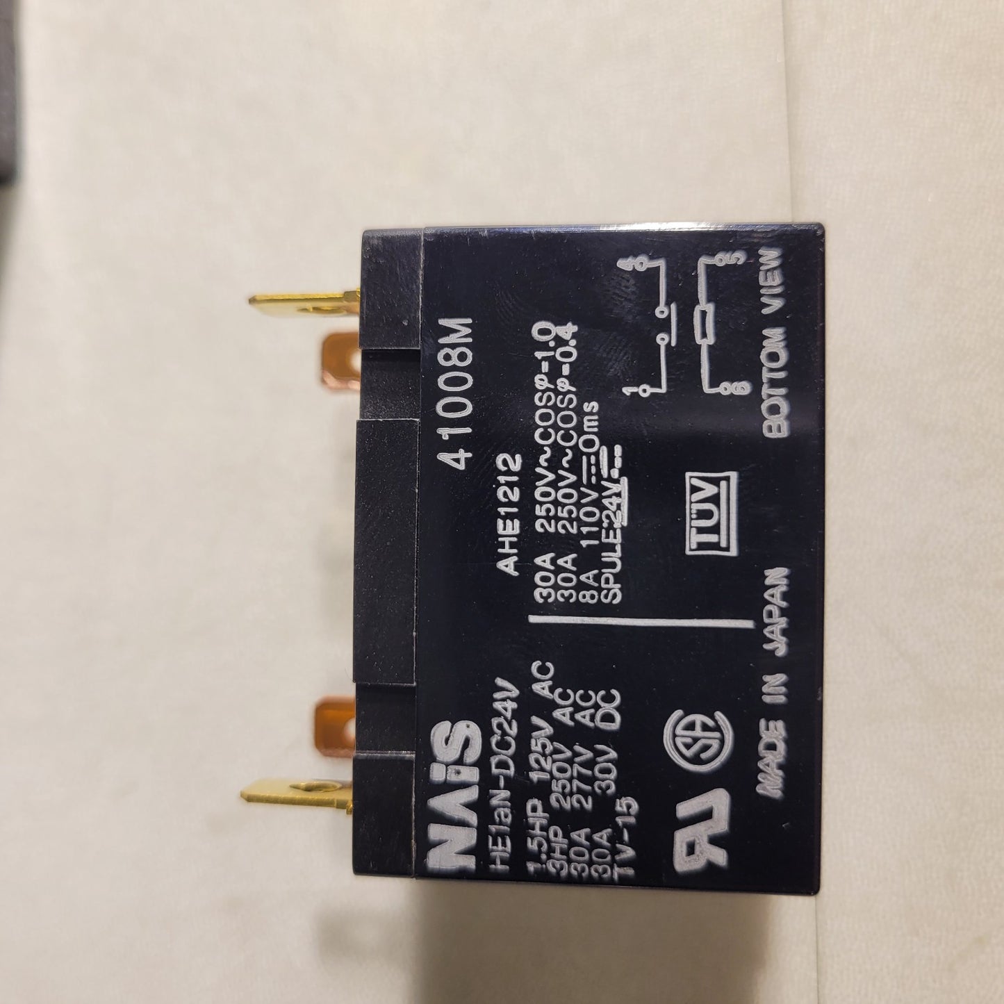 Nais HE1aN-DC24V Relay JH1-SF AR58102 Rail Mount 30A 277VAC/30VDC